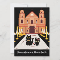 Adorable Two Black Cats Church Wedding