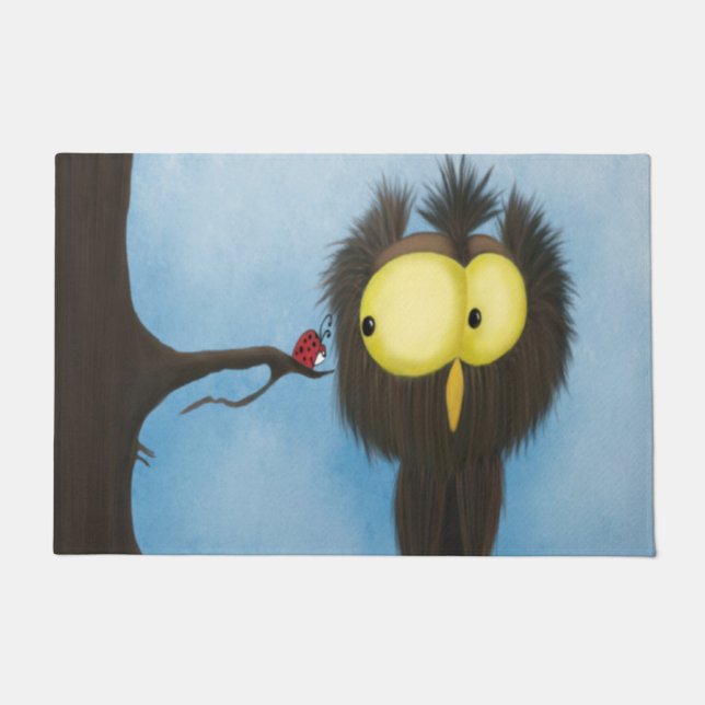 Adorable und farbenfrohe Owl Oliver Fußmatte (Vorderseite)