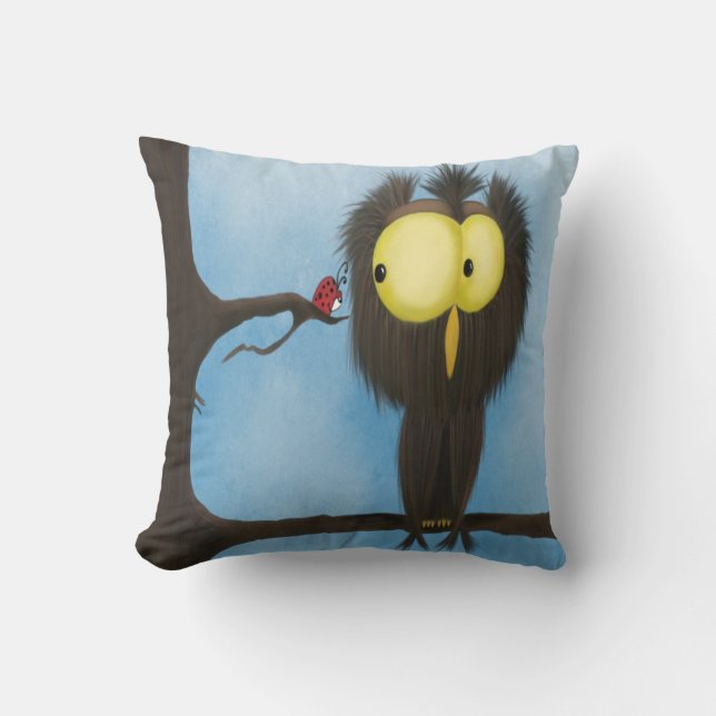 Adorable und farbenfrohe Owl Oliver Kissen (Vorderseite)