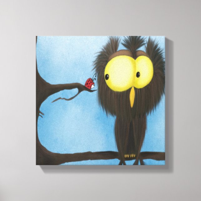 Adorable und farbenfrohe Owl Oliver Leinwanddruck (Vorderseite)