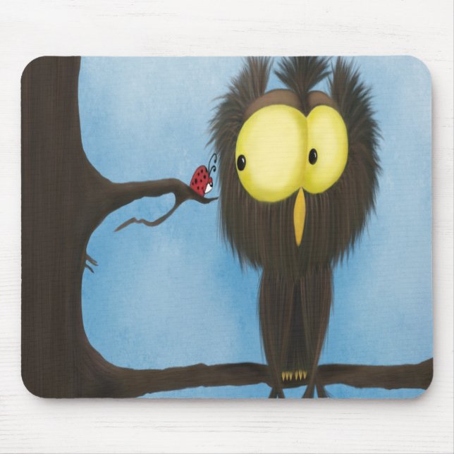 Adorable und farbenfrohe Owl Oliver Mousepad (Vorne)