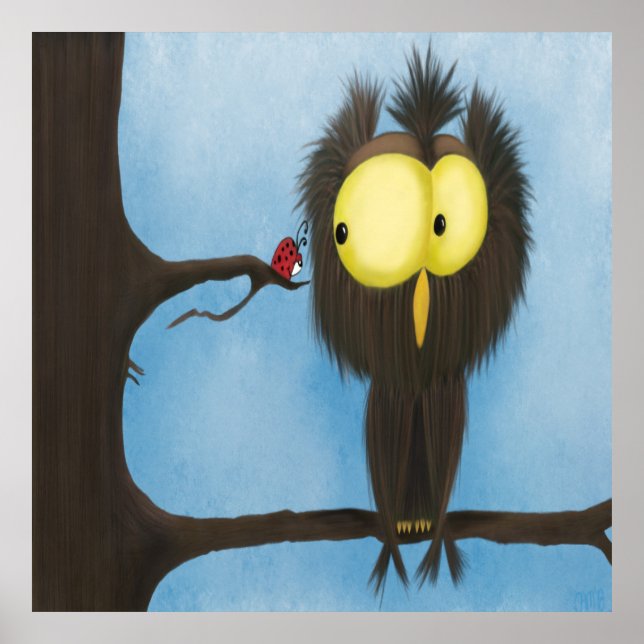 Adorable und farbenfrohe Owl Oliver Poster (Vorne)