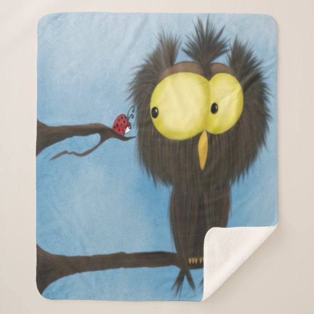 Adorable und farbenfrohe Owl Oliver Sherpadecke (Vorderseite)