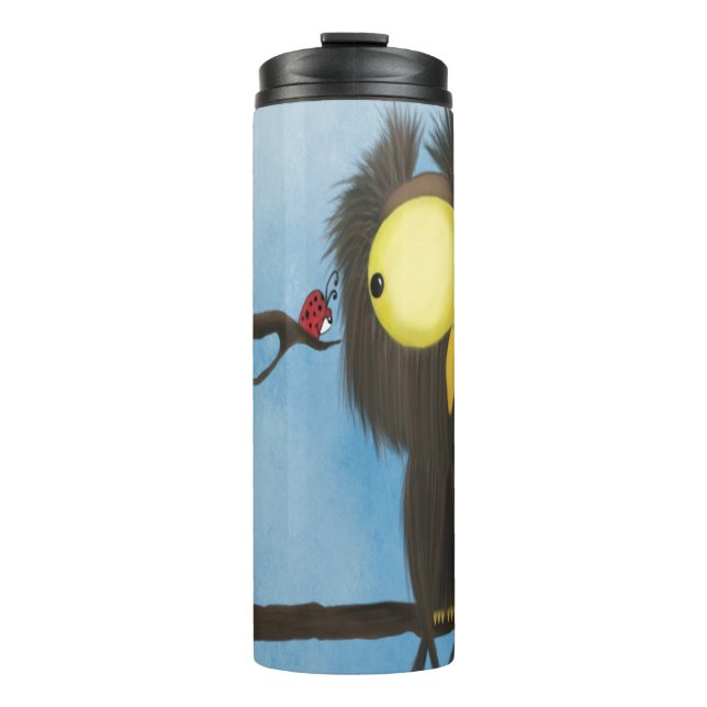 Adorable und farbenfrohe Owl Oliver Thermosbecher (Vorderseite)