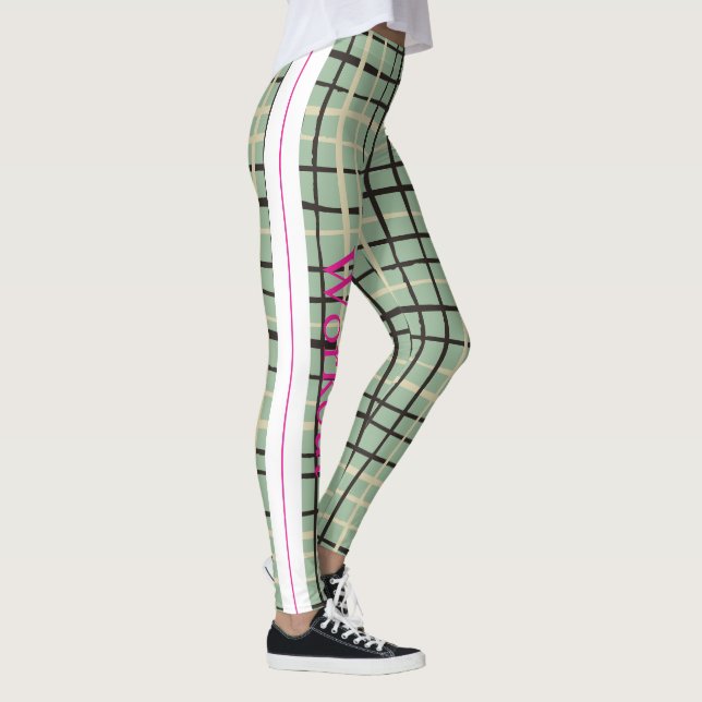 Adorable und niedliche schottische Muster l Sage g Leggings (Rechts)