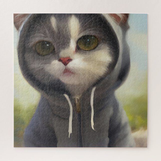 Adorable und Sweet Kitten mit Hoodie (Vertikal)