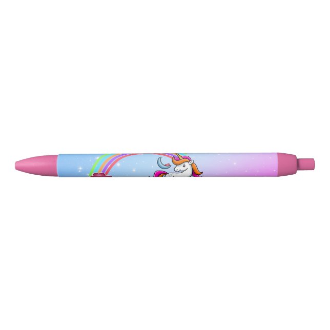 Adorable Unicorn, farbiger Regenbogen Kugelschreiber (Vorderseite)