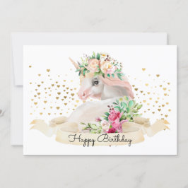 Adorable Unicorn Illustration Kinder glücklich Geb Karte