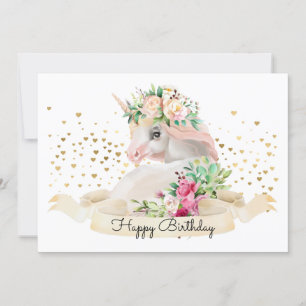 Adorable Unicorn Illustration Kinder glücklich Geb Karte
