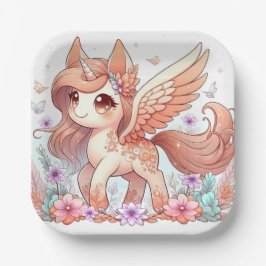 Adorable Unicorn Kinderdusche Pappteller
