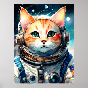 Adorable US Astronautenkatze Poster