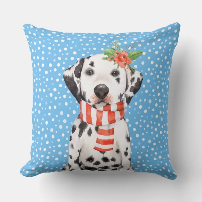 Adorable Vacances Dalmatien Coussin chiot (Recto)