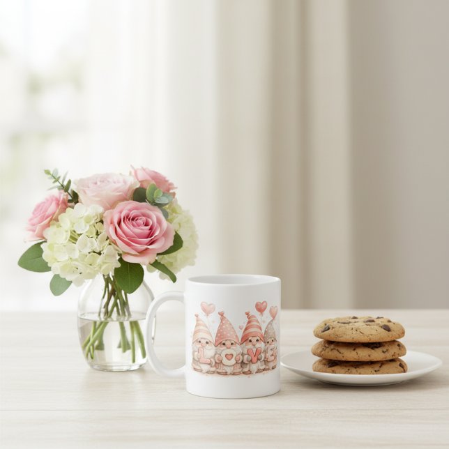Adorable Valentine Gnome LOVE Mug Kaffeetasse (Von Creator hochgeladen)