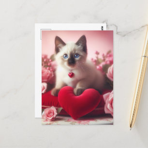 Adorable Valentine Kitten Postkarte