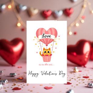 Adorable Valentine's Day Card - Niedliche Katze im Karte