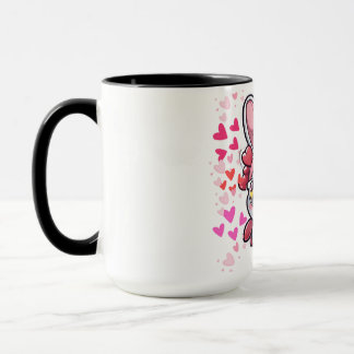 Adorable Valentinsche Kaninchen-Cartoon Tasse