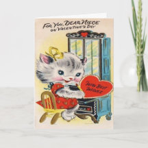 Adorable Vintag Valentinstag Card für Nichte