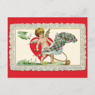Adorable Vintage Cherub Valentine Feiertagspostkarte