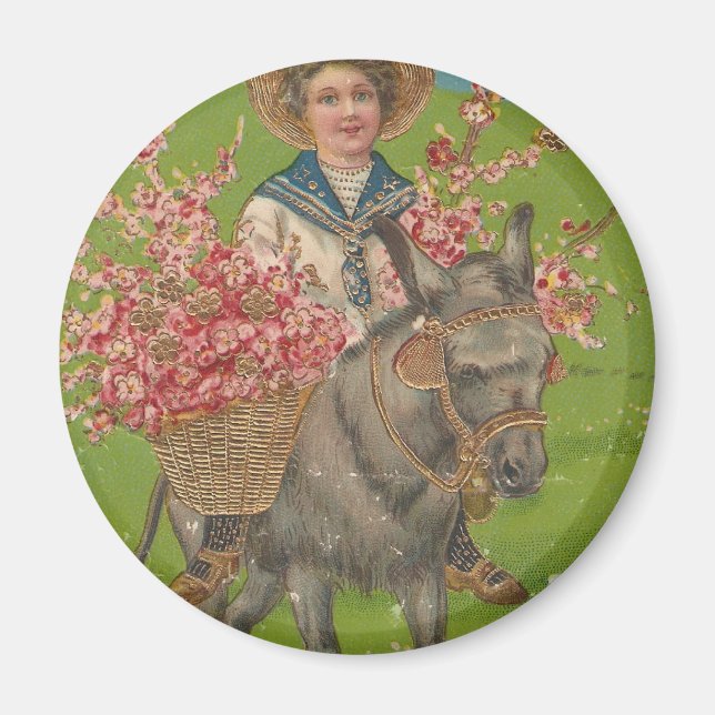 Adorable Vintage Postkarte Magnet (Vorne)