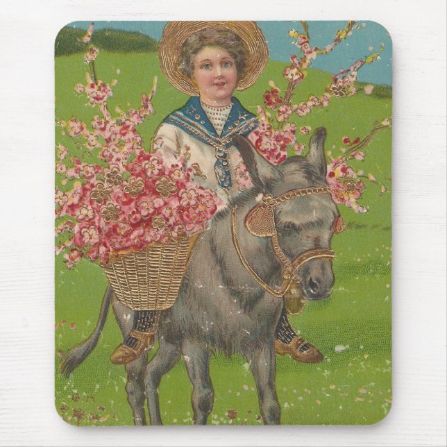 Adorable Vintage Postkarte Mousepad (Vorne)