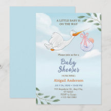 Adorable Vögel, die eine Babydusche tragen Einladu