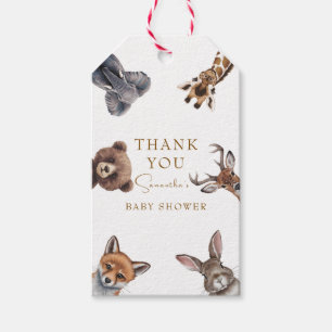 Adorable Waldtiere Babyduschfavoriten Geschenkanhänger
