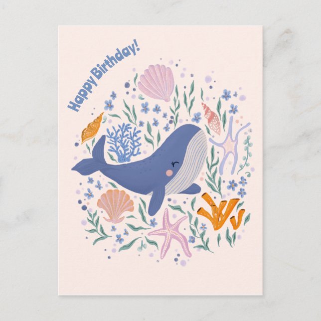 Adorable Wale und Sea Life Postkarte (Vorderseite)