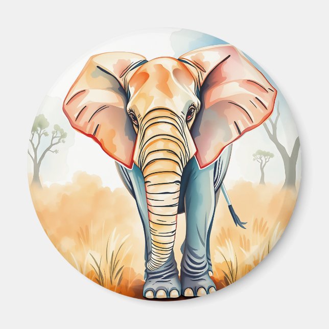 Adorable Watercolor Elephant Magnet (Vorne)