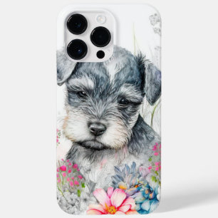 ADORABLE WATERCOLOR SCHNAUZER PUPPY DOG Case-Mate iPhone 14 PRO MAX HÜLLE