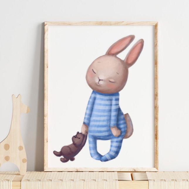 Adorable Watercolor Sleepy | Wall Print Poster (Von Creator hochgeladen)
