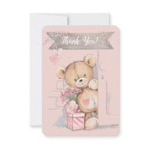 Adorable Watercolor Teddy Bear Baby Dusche