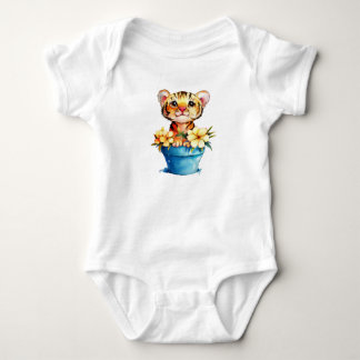 Adorable Watercolor Tiger Es ist ein Junge Baby Strampler
