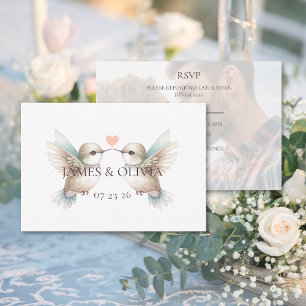 Adorable Wedding Foto RSVP Card hinzufügen Karte