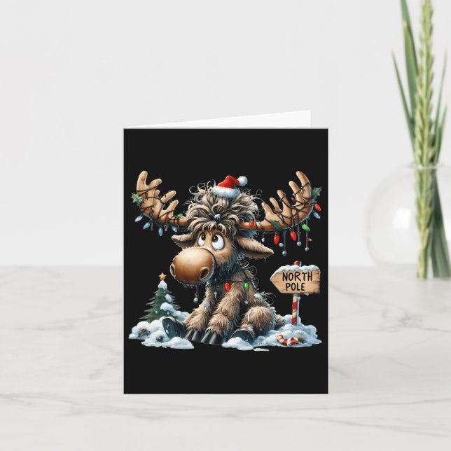 Adorable Weihnachten Elche Merry Christmoose Men W Karte (Vorderseite)