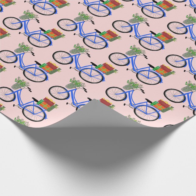 Adorable Weihnachten Fahrrad Urlaub Weihnachten Ge Geschenkpapier (Ecke)
