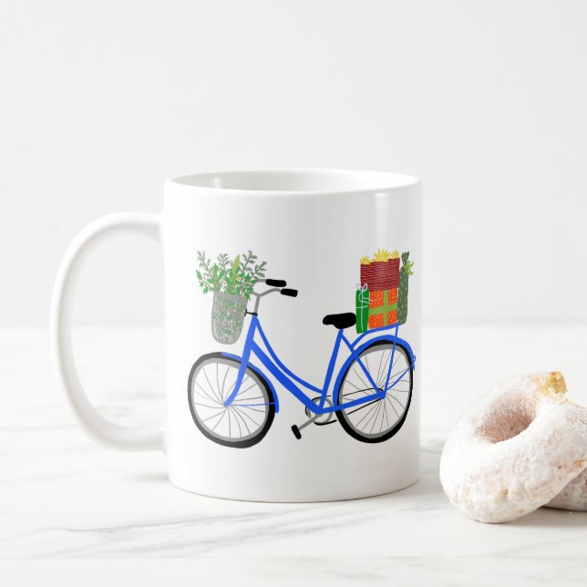 Adorable Weihnachten Fahrrad Urlaub Weihnachten Ge Kaffeetasse (Mit Donut)