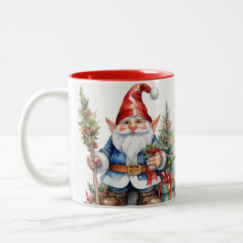 Adorable Weihnachten fröhliche Gnome-Kaffee-Tasse, Zweifarbige Tasse