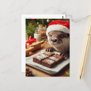 Adorable Weihnachten Otter Backbäckerei Bronien Postkarte