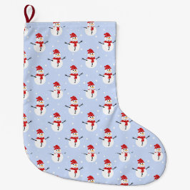 Adorable Weihnachten Schneemannsmuster Festlich Großer Weihnachtsstrumpf