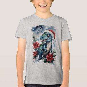Adorable Weihnachten Weihnachten Weihnachten T-Rex Tri-Blend Shirt