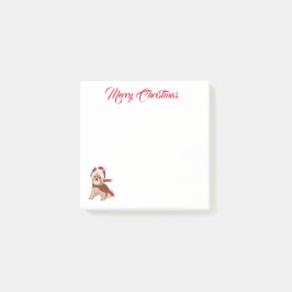 Adorable Weihnachten Yorkie in Weihnachtsmannmütze Post-it Klebezettel