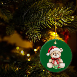 Adorable Weihnachtsbär personlisiert Keramik Ornament