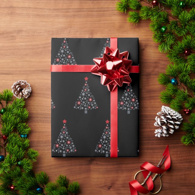 Adorable Weihnachtsbaum Holiday Schwarze Weihnacht Geschenkpapier (Feiertagsgeschenk)