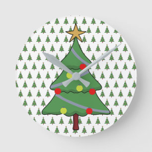 Adorable Weihnachtsbaum Runde Wanduhr