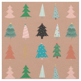 Adorable Weihnachtsbäume rosa blaue Punkte niedlic Stoff