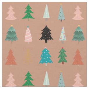 Adorable Weihnachtsbäume rosa blaue Punkte niedlic Stoff