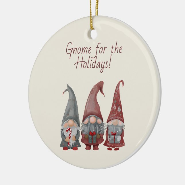 Adorable Weihnachtsgnomen mit Holiday Cheer Keramik Ornament (Links)