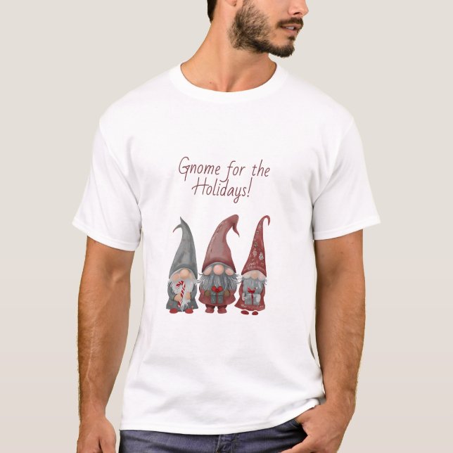 Adorable Weihnachtsgnomen mit Holiday Cheer T-Shirt (Vorderseite)
