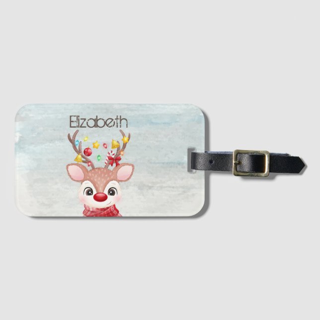 Adorable Weihnachtsmann Gepäckanhänger (Vorderseite (Horizontal))