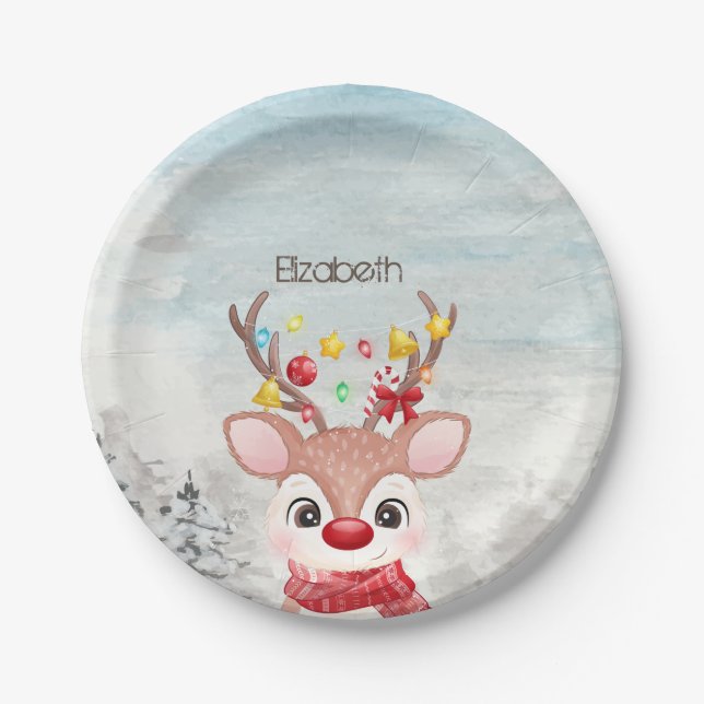 Adorable Weihnachtsmann Pappteller (Vorderseite)